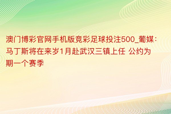 澳门博彩官网手机版竞彩足球投注500_葡媒：马丁斯将在来岁1月赴武汉三镇上任 公约为期一个赛季